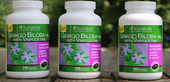 Ginko biloba 120 mg with Vinpocetine 5 mg lọ 300 viên hãng Trunature Mỹ